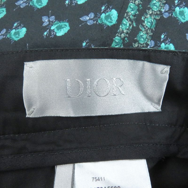 DIOR Homme 22AW 293c170a5680 100% Cotton Roses Total Pattern Half-pants Black
