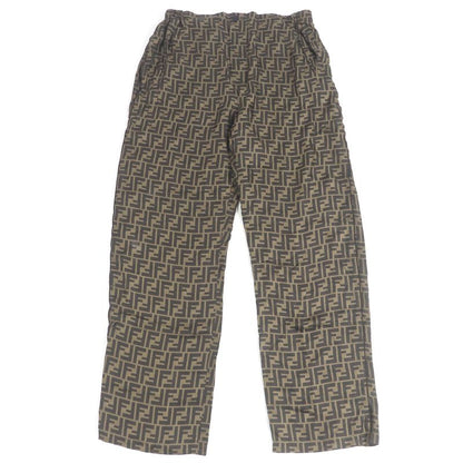 Fendi 2022 Fb0416 100% Silk FF Logo Zucca Total Pattern Easy Pants Pajama Pants