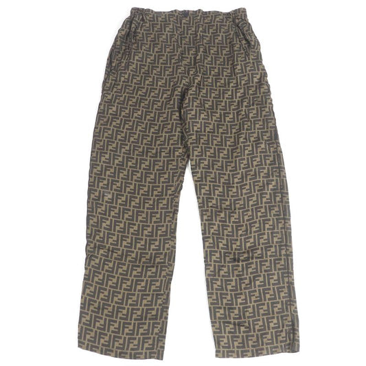 Fendi 2022 Fb0416 100% Silk FF Logo Zucca Total Pattern Easy Pants Pajama Pants