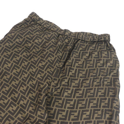 Fendi 2022 Fb0416 100% Silk FF Logo Zucca Total Pattern Easy Pants Pajama Pants