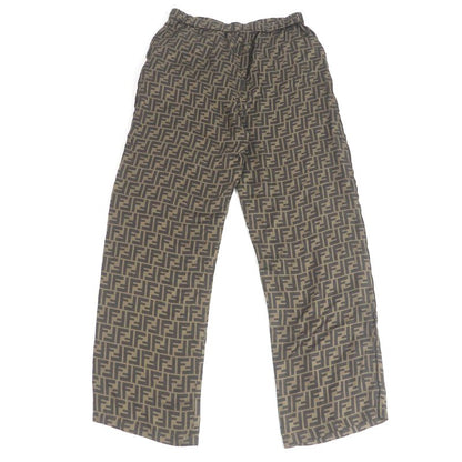 Fendi 2022 Fb0416 100% Silk FF Logo Zucca Total Pattern Easy Pants Pajama Pants
