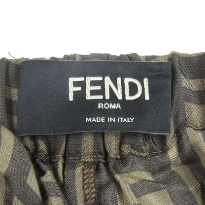Fendi 2022 Fb0416 100% Silk FF Logo Zucca Total Pattern Easy Pants Pajama Pants