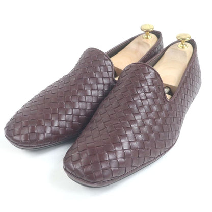 Bottega Veneta Leather Intrecciato Slip-on Loafer Bordeaux 44