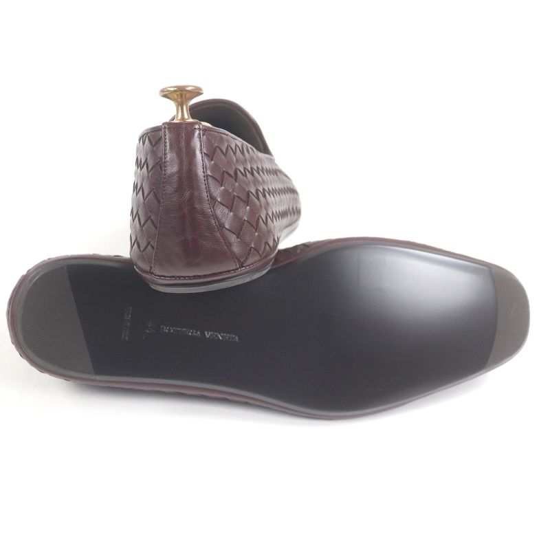 Bottega Veneta Leather Intrecciato Slip-on Loafer Bordeaux 44