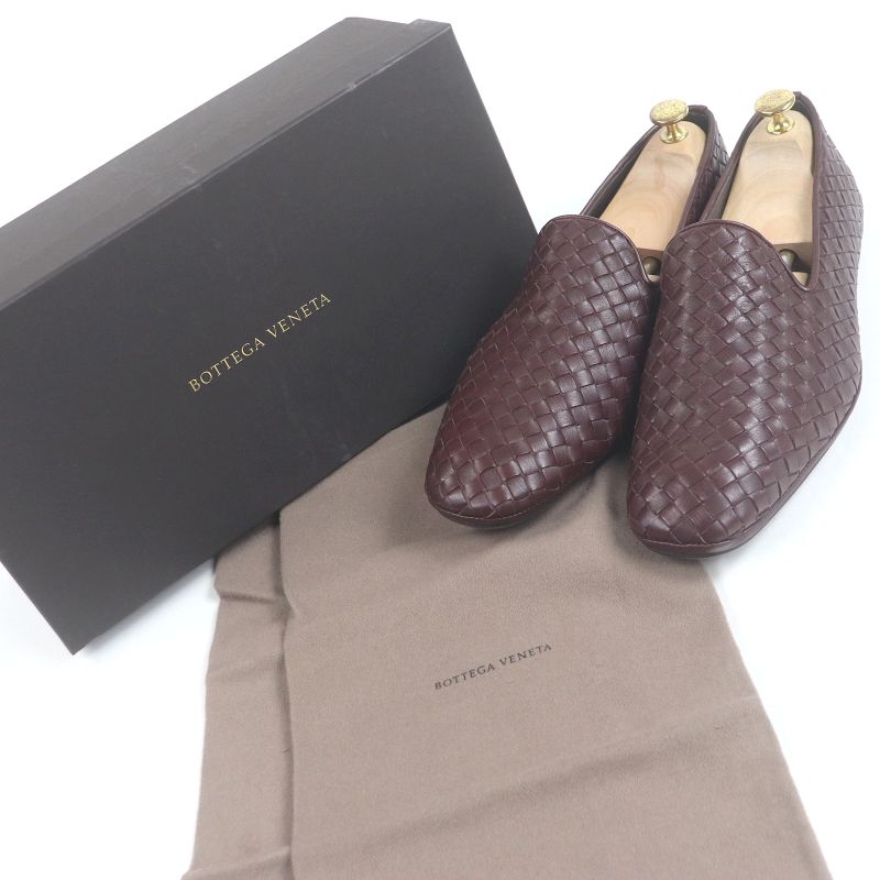 Bottega Veneta Leather Intrecciato Slip-on Loafer Bordeaux 44