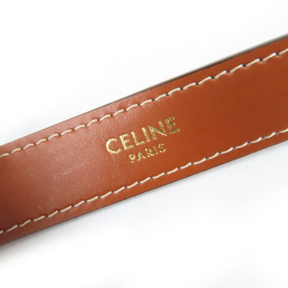 Celine 19395 Ava Triomphe One Shoulder Bag Coated Canvas Leather Handbag Brown