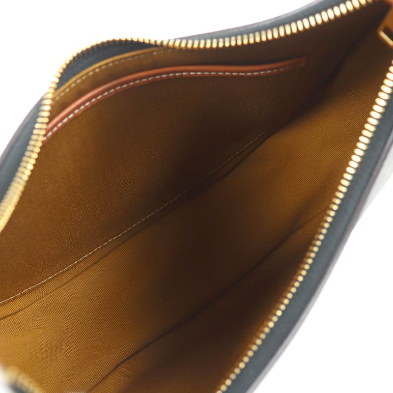 Celine 19395 Ava Triomphe One Shoulder Bag Coated Canvas Leather Handbag Brown