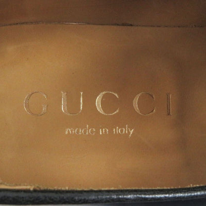 Gucci Leather Tassel Loafers Moccasins Flat Shoes Slip On Black 43 Made In