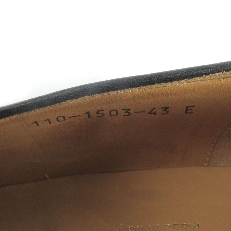 Gucci Leather Tassel Loafers Moccasins Flat Shoes Slip On Black 43 Made In