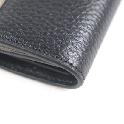 Gucci 456118 Leather GG Supreme Double G Gold Logo Hardware 6-ring Key Case