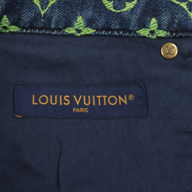 Louis Vuitton 23SS Monogram Lvhardware Leather Denim Shorts With Patches