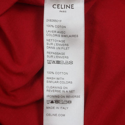 Celine 2x826501f 100% Cotton Strange Print Crew Neck Short Sleeve Red XS Made