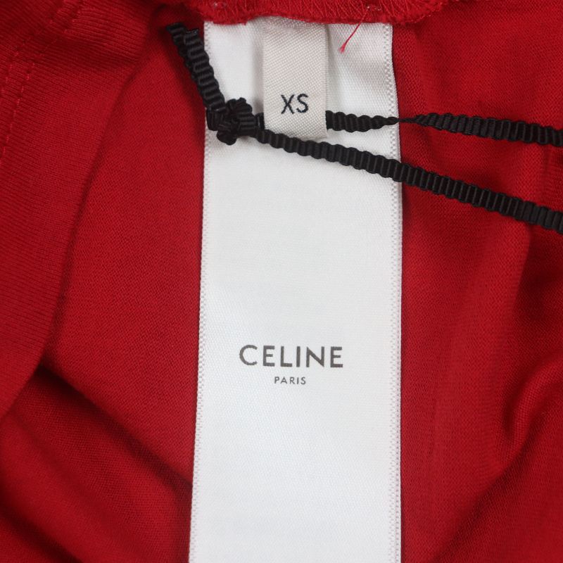 Celine 2x826501f 100% Cotton Strange Print Crew Neck Short Sleeve Red XS Made