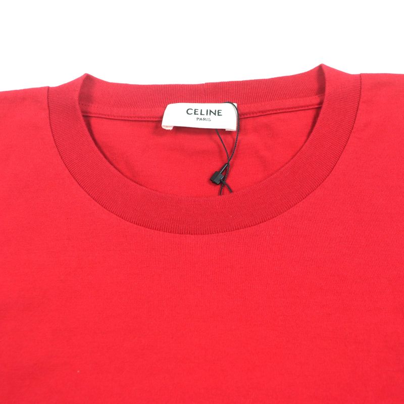 Celine 2x826501f 100% Cotton Strange Print Crew Neck Short Sleeve Red XS Made
