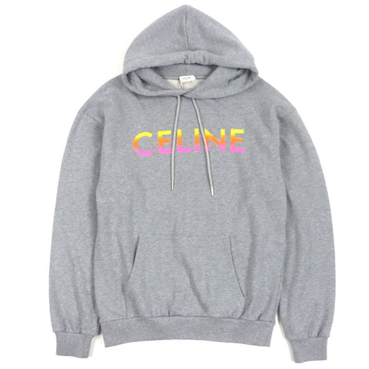 Celine 2y753670q Gradient Logo Print Pullover Hoodie Gray XS Made In Italy
