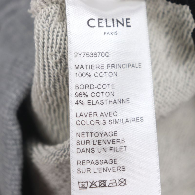 Celine 2y753670q Gradient Logo Print Pullover Hoodie Gray XS Made In Italy