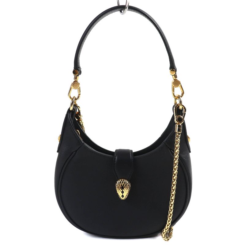 Bvlgari Bulgari 292051 Serpenti Ellipse Small 2WAY Leather Handbag Chain