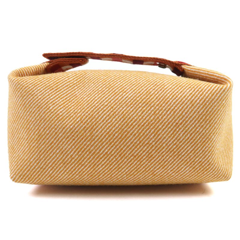 Hermes Brid A Black PM Au Carré 100% Wool Fauve Orange Silver Hardware H Logo