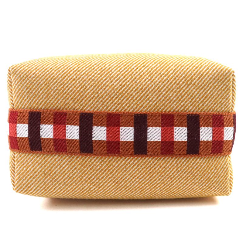 Hermes Brid A Black PM Au Carré 100% Wool Fauve Orange Silver Hardware H Logo