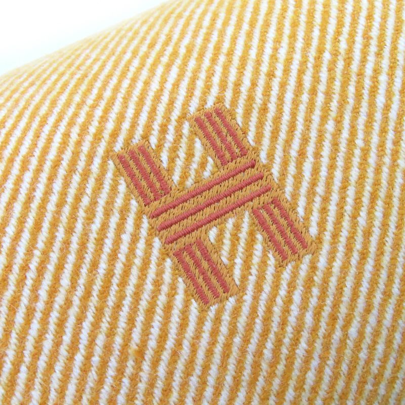 Hermes Brid A Black PM Au Carré 100% Wool Fauve Orange Silver Hardware H Logo