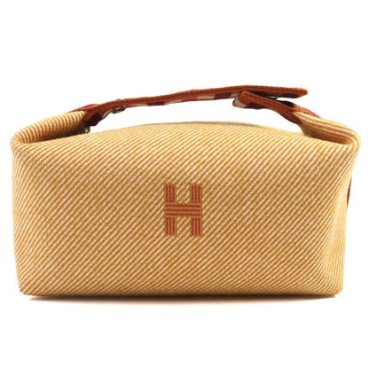 Hermes Brid A Black PM Au Carré 100% Wool Fauve Orange Silver Hardware H Logo