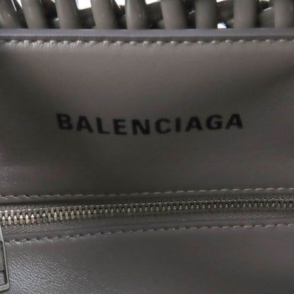 Balenciaga 671342 Bistro XS Enamel 2-way Basket Bag With Shoulder Grayish