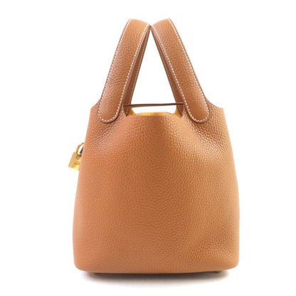 Hermes Picotin Lock PM Gold Taurillon Clemence Gold Hardware Handbag Engraved K