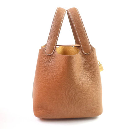 Hermes Picotin Lock PM Gold Taurillon Clemence Gold Hardware Handbag Engraved K