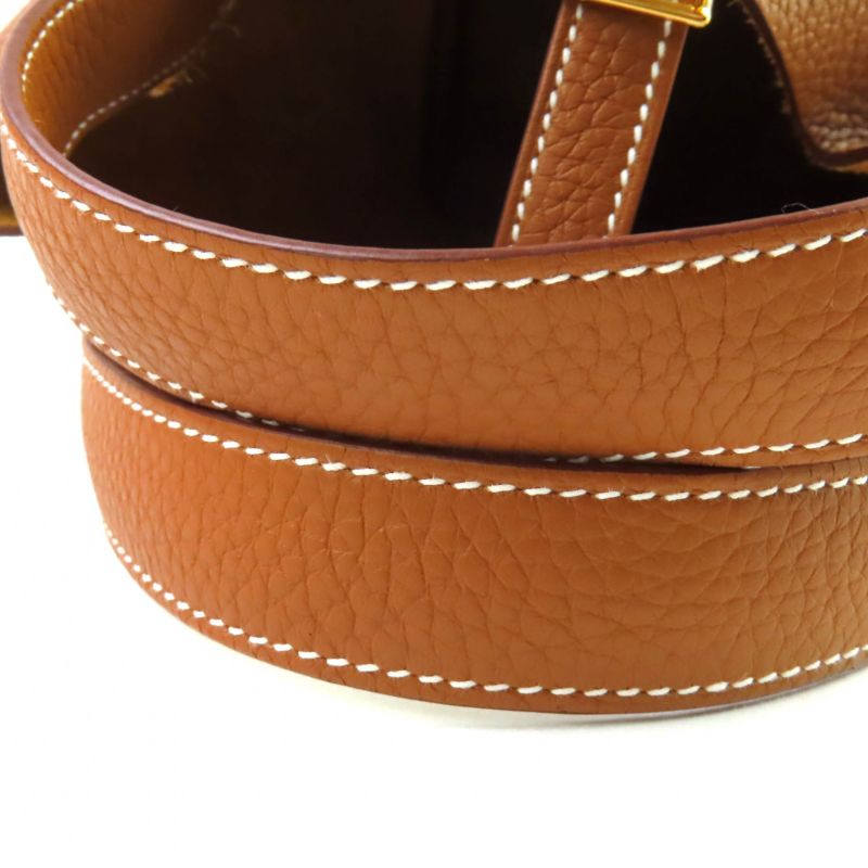 Hermes Picotin Lock PM Gold Taurillon Clemence Gold Hardware Handbag Engraved K