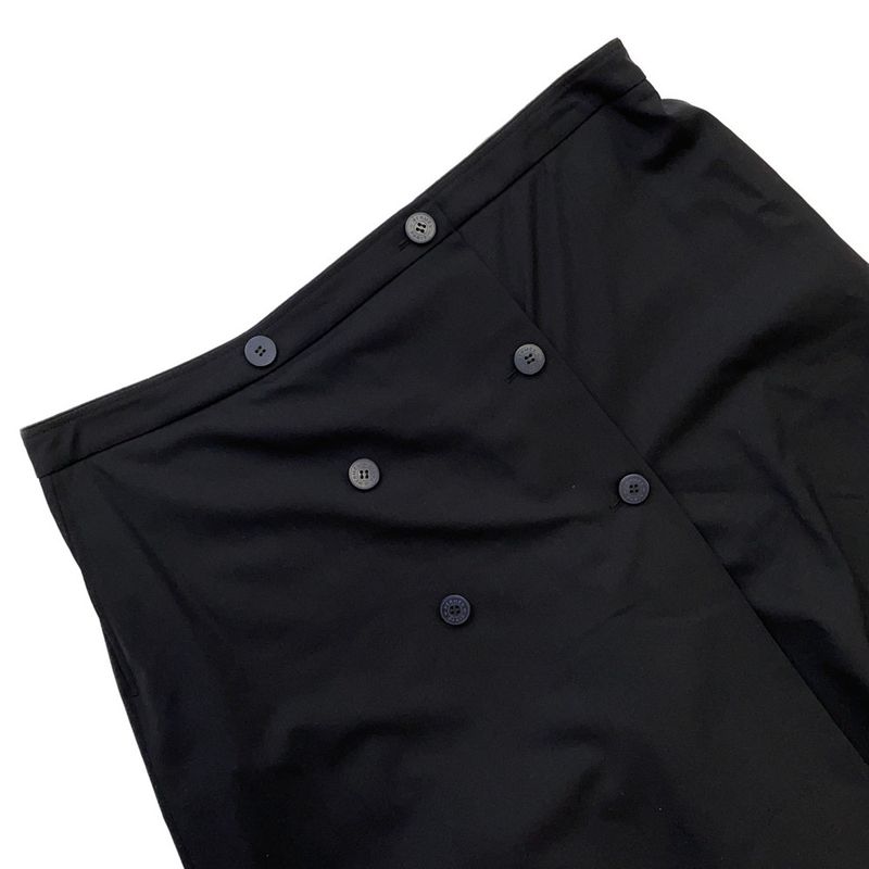 Hermes Pants Double Button Wide Shorts Wool 44 Black
