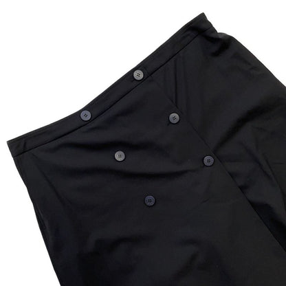 Hermes Pants Double Button Wide Shorts Wool 44 Black
