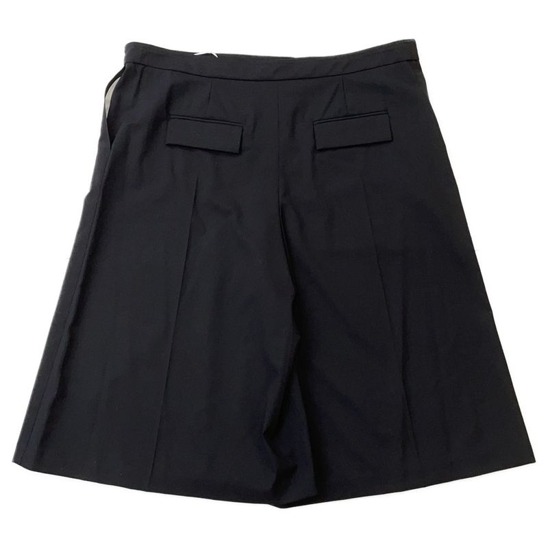 Hermes Pants Double Button Wide Shorts Wool 44 Black