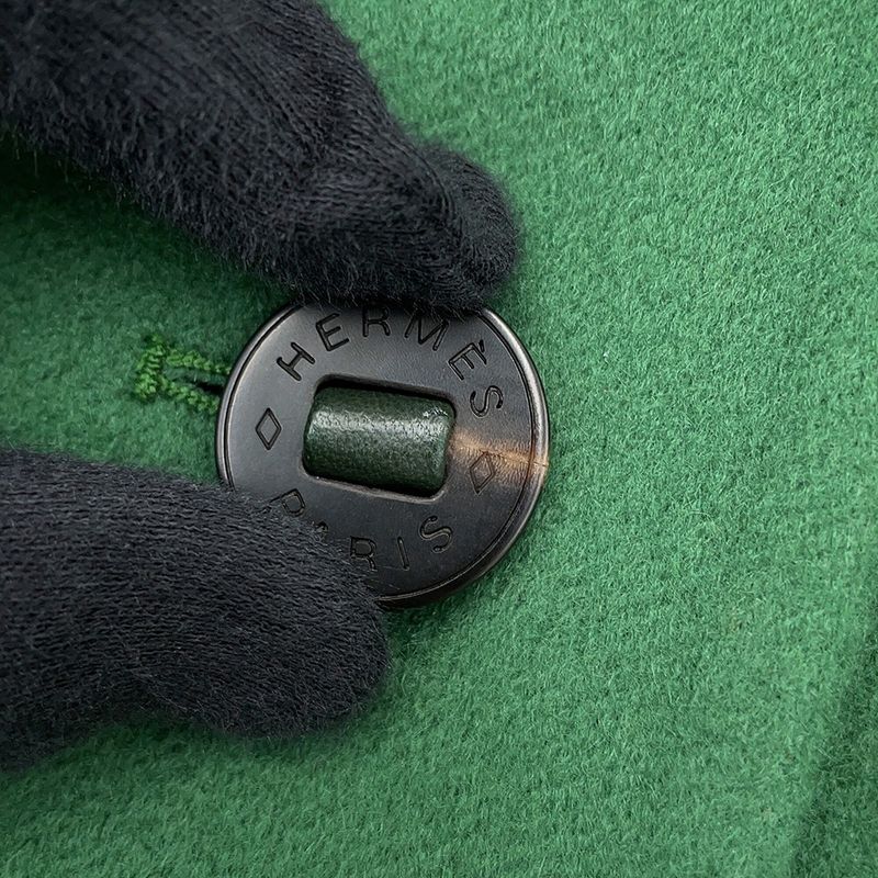 Hermes Coat Long Vest Button Cashmere 42