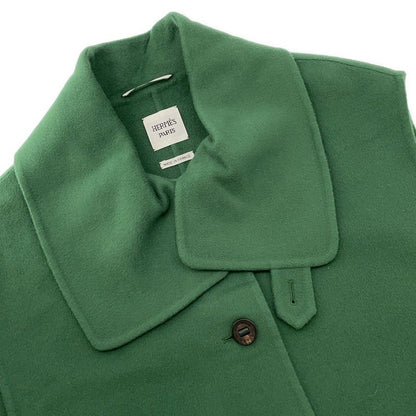 Hermes Coat Long Vest Button Cashmere 42