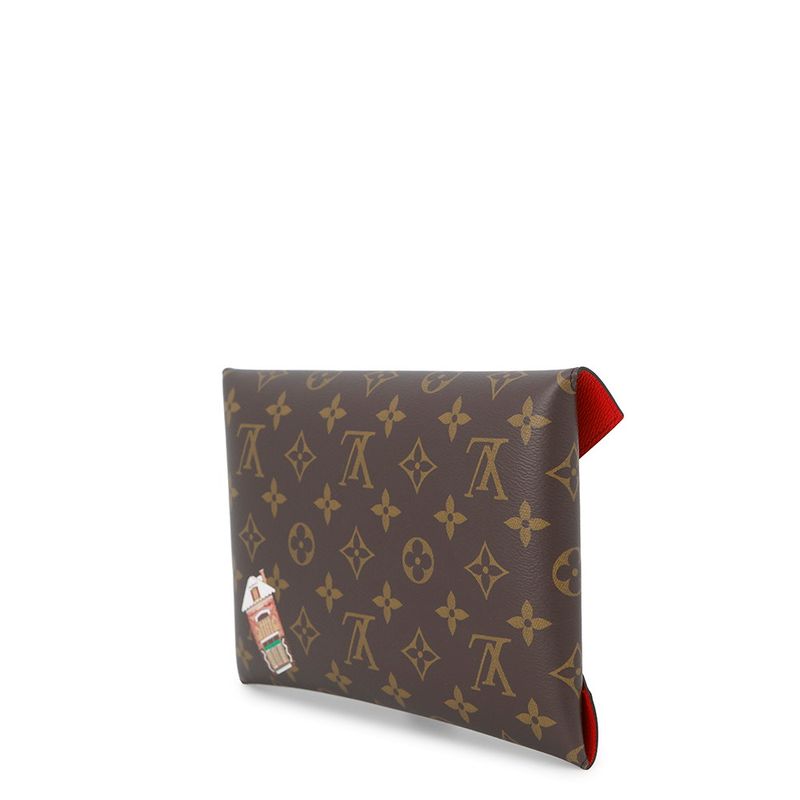Louis Vuitton Clutch Monogram Pochette Kirigami Christmas Limited Candy Red