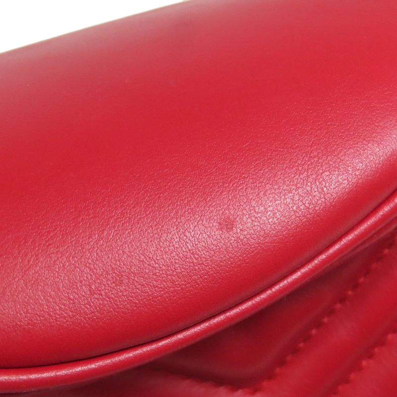 Gucci 575163 GG Marmont Chain Shoulder Bag Calf Women