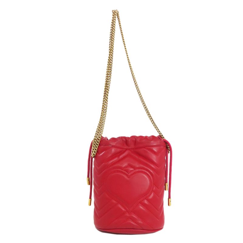 Gucci 575163 GG Marmont Chain Shoulder Bag Calf Women