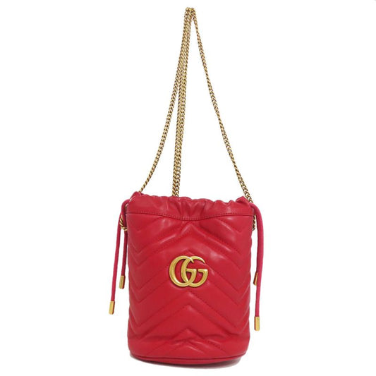 Gucci 575163 GG Marmont Chain Shoulder Bag Calf Women