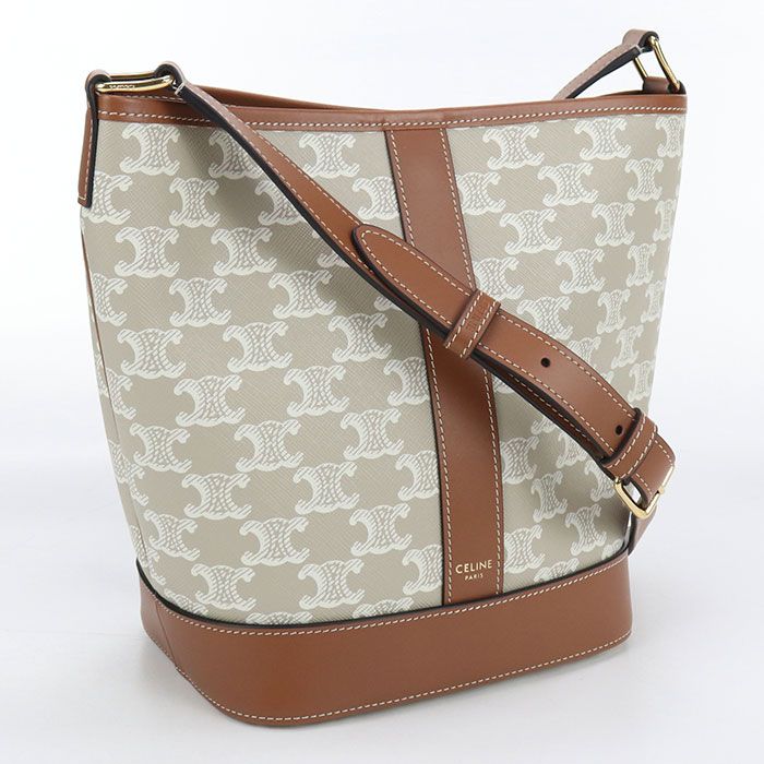 Celine Small Bucket Triomphe Canvas 191442cas Shoulder Bag Triomphe Canvas Calf