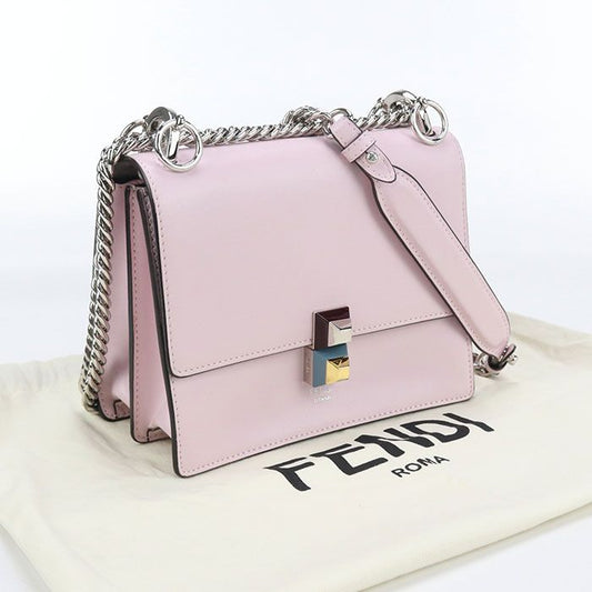 Fendi Chain Canai 8m0381 SR0 Crossbody Shoulder Bag Leather Women