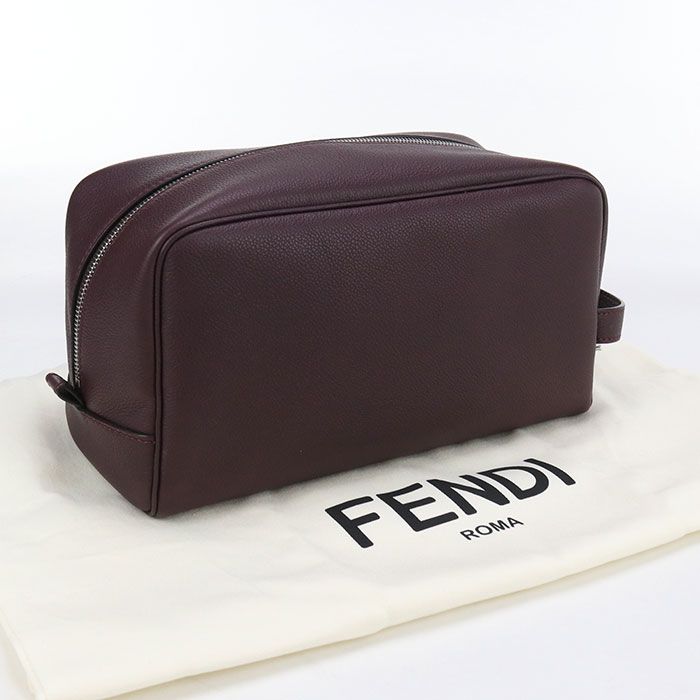 Fendi Second Bag 7as378 APDR Clutch Bag Leather Men's
