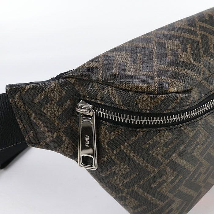 Fendi Belt Bag Diagonal 7va434 A9XS Body Bag PVC Leather Men
