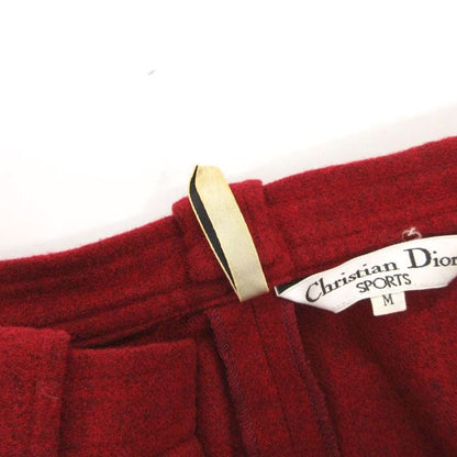 Christian DIOR Pants Slacks Tapered Wool M Red Tuck Roll Up High Waist FF - ECT