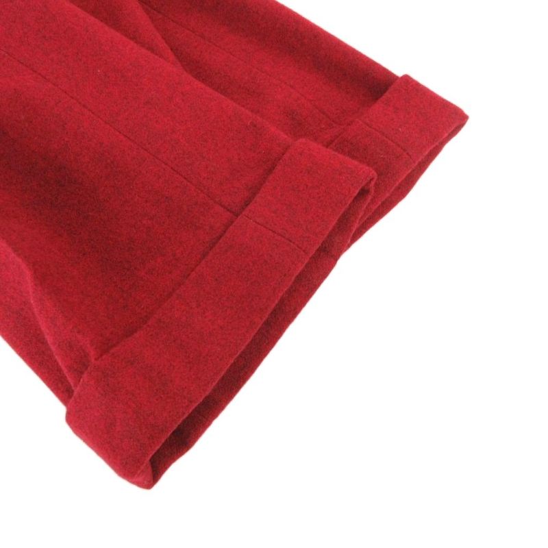 Christian DIOR Pants Slacks Tapered Wool M Red Tuck Roll Up High Waist FF - ECT