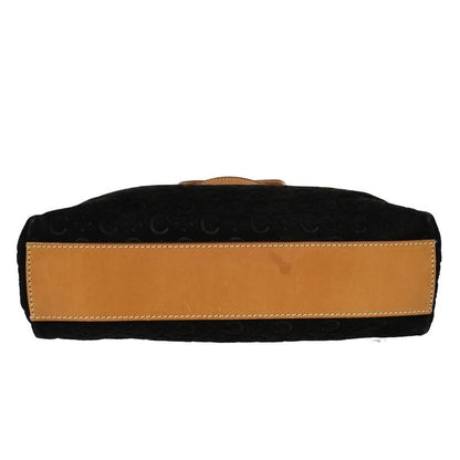 Celine Macadam Pattern Hand Tote Bag Suede Leather Black 68kb064