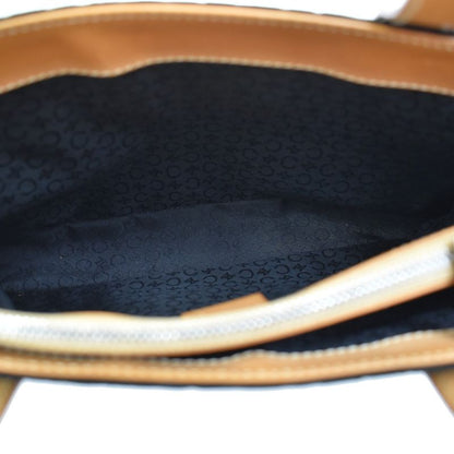 Celine Macadam Pattern Hand Tote Bag Suede Leather Black 68kb064