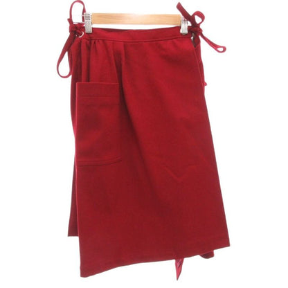 Christian DIOR Wrap Skirt Wool S Red FF - ECT