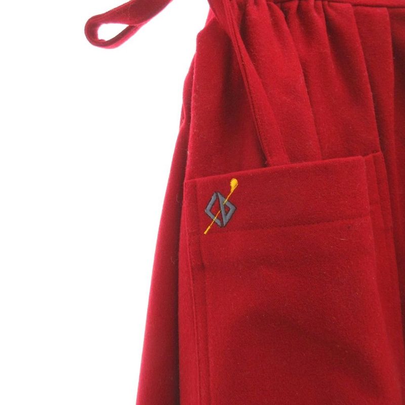 Christian DIOR Wrap Skirt Wool S Red FF - ECT