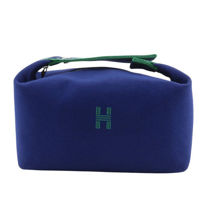 Hermes Brid A Black GM Canvas Blue Marine Green Unisex Handbag