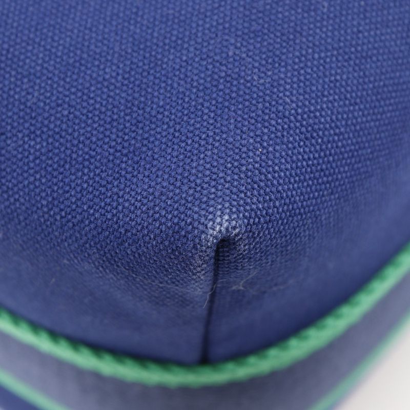 Hermes Brid A Black GM Canvas Blue Marine Green Unisex Handbag